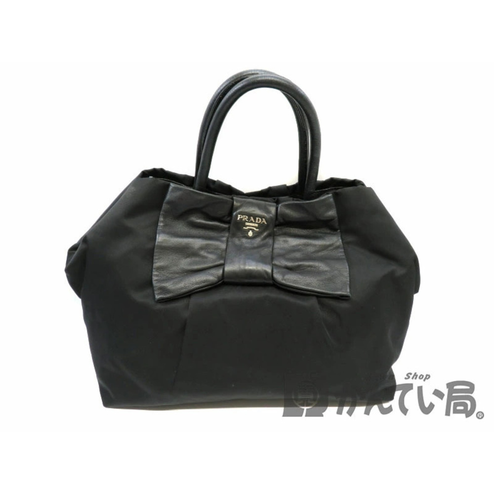 PRADA Rion Tote Handbag Black